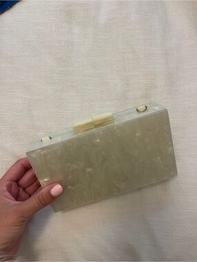 Pearl Acrylic Box Clutch Purse